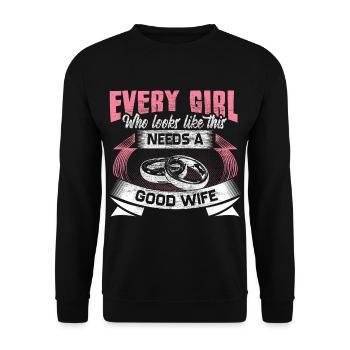 Homo Ehe LGBT Lesbisch Geschenkidee - Unisex Pullover - Schwarz - Vorne - Alina (178cm) & Michal (187cm)