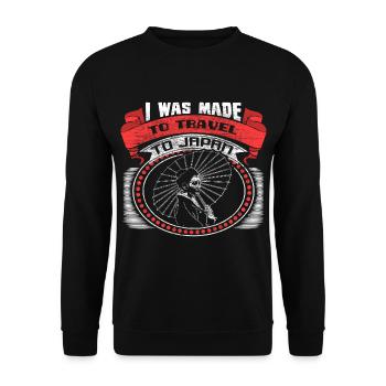 Japan Senpai Japaner - Unisex Pullover - Schwarz - Vorne - Alina (178cm) & Michal (187cm)