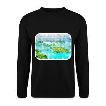Thaïlande Aquarelle Esquisse Dessinée à la Main Illustration - Sweat-shirt Unisexe - noir - Devant - Alina (178cm) & Michal (187cm)