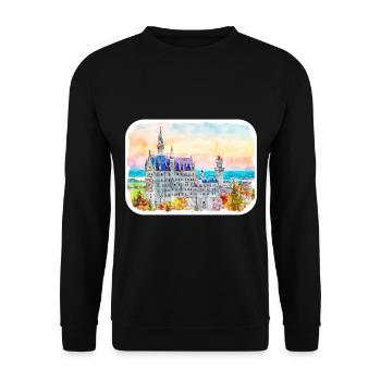 Allemagne Aquarelle Esquisse Dessinée à la main Illustration - Sweat-shirt Unisexe - noir - Devant - Alina (178cm) & Michal (187cm)