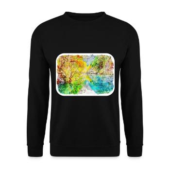 China Watercolor Sketch Hand Drawn Illustration - Unisex Sweatshirt - black - Front - Alina (178cm) & Michal (187cm)