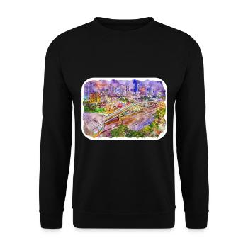 Malaisie Aquarelle Esquisse Dessinée à la Main Illustration - Sweat-shirt Unisexe - noir - Devant - Alina (178cm) & Michal (187cm)