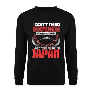 Japan Sakura Stolz Geschenkidee - Unisex Pullover - Schwarz - Vorne - Alina (178cm) & Michal (187cm)