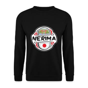 Nerima Japon Drapeau Badge Souvenir de Voyage Timbre - Sweat-shirt Unisexe - noir - Devant - Alina (178cm) & Michal (187cm)