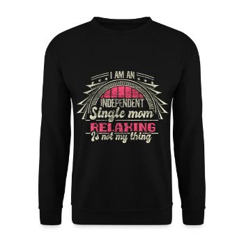 Single Mother Mommy Family Gift Idea - Unisex Sweatshirt - black - Front - Alina (178cm) & Michal (187cm)