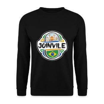 Joinvile Brésil Drapeau Badge Voyage Souvenir Timbre - Sweat-shirt Unisexe - noir - Devant - Alina (178cm) & Michal (187cm)