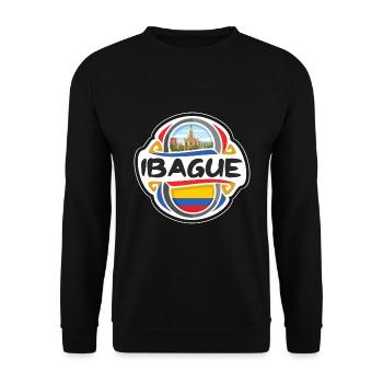 Ibague Colombie Drapeau Badge Voyage Souvenir Timbre - Sweat-shirt Unisexe - noir - Devant - Alina (178cm) & Michal (187cm)