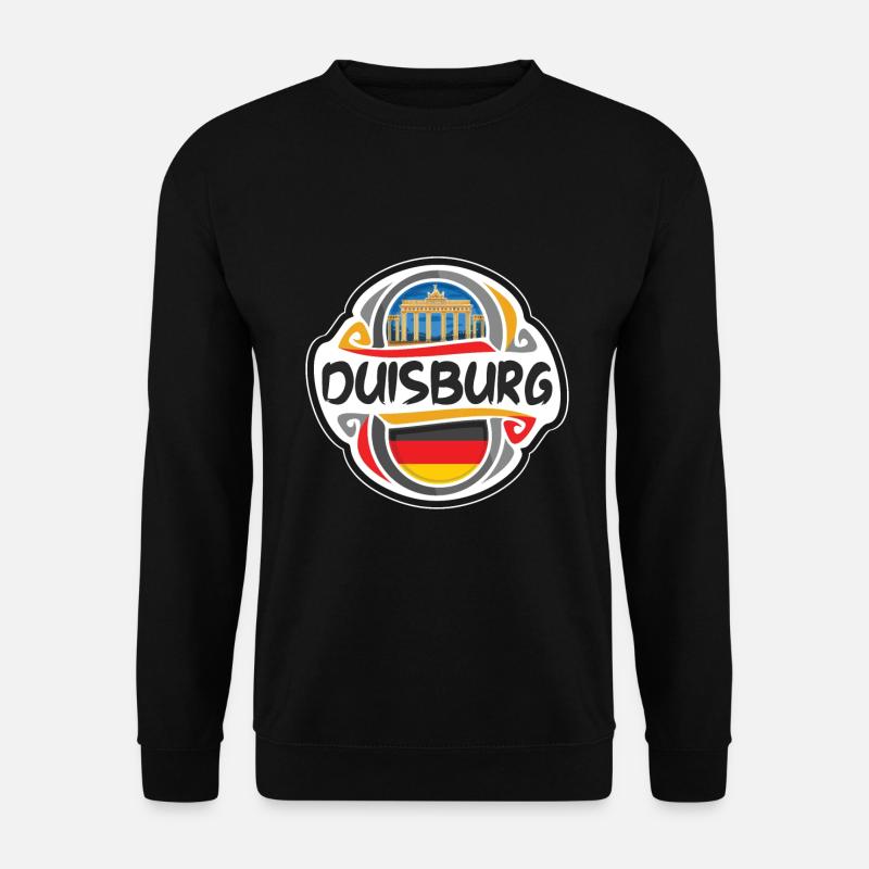 Duisburg Deutschland Flaggenabzeichen Reise Souvenir Briefmarke - Unisex Pullover - Schwarz