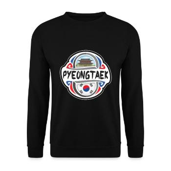 Pyeongtaek Südkorea Flagge Reise Souvenir Abzeichen - Unisex Pullover - Schwarz - Vorne - Alina (178cm) & Michal (187cm)