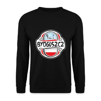 Bydgoszcz Pologne Drapeau Badge Voyage Souvenir Timbre - Sweat-shirt Unisexe - noir - Devant - Alina (178cm) & Michal (187cm)