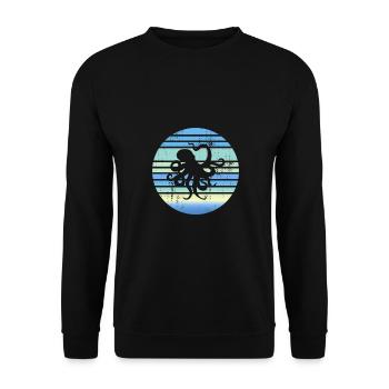 Octopus Meeresbiologe - Unisex Pullover - Schwarz - Vorne - Alina (178cm) & Michal (187cm)