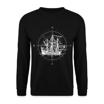 Sailing for Sailors Sailor Boat Sailing Ship Skipper - Unisex Sweatshirt - black - Front - Alina (178cm) & Michal (187cm)