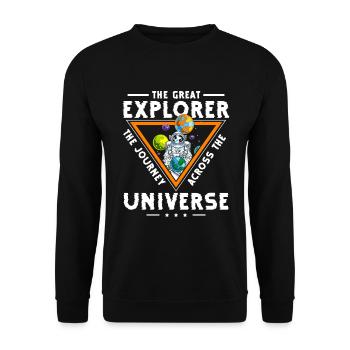 Espace extra-atmosphérique Lune Galaxie - Sweat-shirt Unisexe - noir - Devant - Alina (178cm) & Michal (187cm)