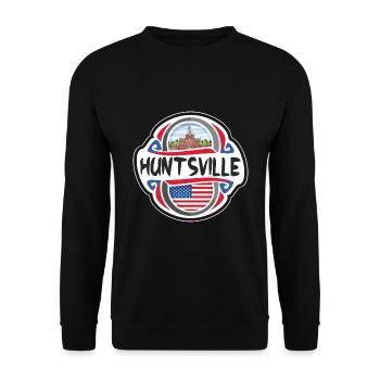 Huntsville USA United States Flag Travel Souvenir - Unisex Sweatshirt - black - Front - Alina (178cm) & Michal (187cm)