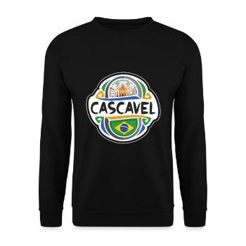 Cascavel Brésil Drapeau Badge Voyage Souvenir Timbre - Sweat-shirt Unisexe - noir - Devant - Alina (178cm) & Michal (187cm)