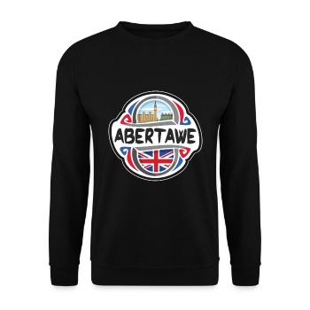 Abertawe Royaume-Uni Royaume-Uni Drapeau Souvenir de voyage Ba - Sweat-shirt Unisexe - noir - Devant - Alina (178cm) & Michal (187cm)