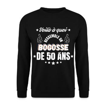 Bogosse of 50 Years - Unisex Sweatshirt - black - Front - Alina (178cm) & Michal (187cm)