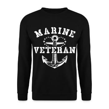 Marine Veteran - Unisex Pullover - Schwarz - Vorne - Alina (178cm) & Michal (187cm)