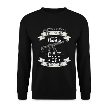 Waffe Schuss Waffenbesitzer Schießen - Unisex Pullover - Schwarz - Vorne - Alina (178cm) & Michal (187cm)