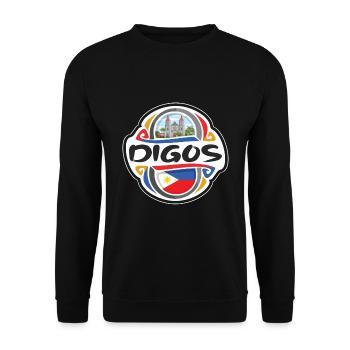 Digos Philippines Drapeau Badge Voyage Souvenir Timbre - Sweat-shirt Unisexe - noir - Devant - Alina (178cm) & Michal (187cm)