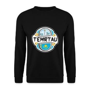 Temirtau Kazakhstan Flag Travel Souvenir Badge Sta - Unisex Sweatshirt - black - Front - Alina (178cm) & Michal (187cm)