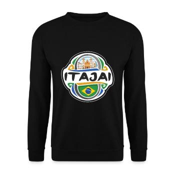 Itajai Brésil Drapeau Badge Souvenir de Voyage Timbre - Sweat-shirt Unisexe - noir - Devant - Alina (178cm) & Michal (187cm)