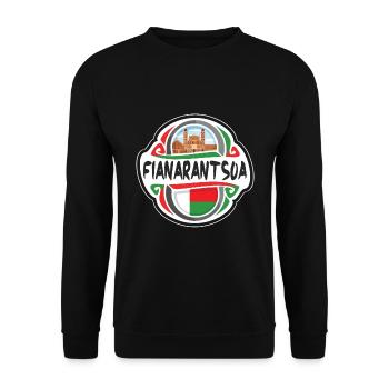 Fianarantsoa Madagascar Drapeau Voyage Souvenir Badge - Sweat-shirt Unisexe - noir - Devant - Alina (178cm) & Michal (187cm)