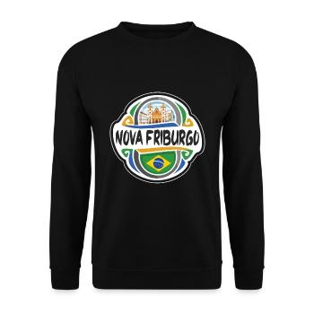 Nova Friburgo Brazil Flag Travel Souvenir Badge St - Unisex Sweatshirt - black - Front - Alina (178cm) & Michal (187cm)