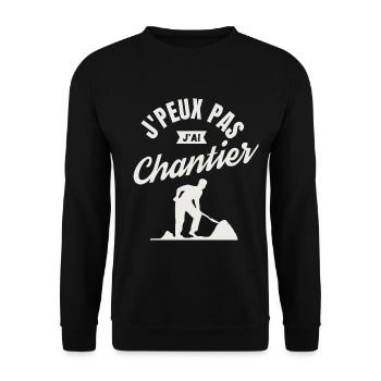 J'peux pas j'ai chantier - Sweat-shirt Unisexe - noir - Devant - Alina (178cm) & Michal (187cm)