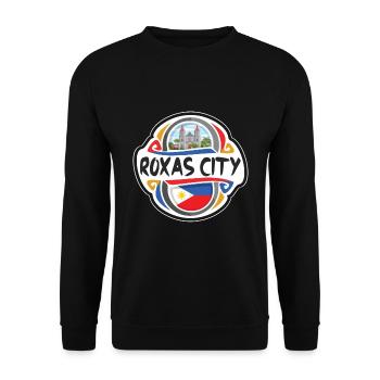 Roxas City Philippines Drapeau Voyage Souvenir Badge - Sweat-shirt Unisexe - noir - Devant - Alina (178cm) & Michal (187cm)