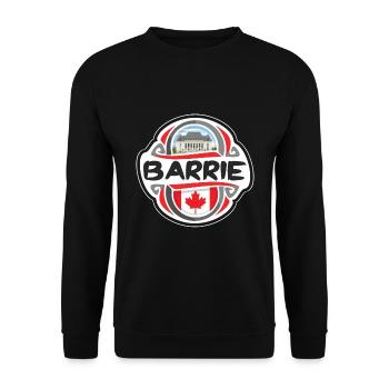 Barrie Kanada Flagge Abzeichen Reise Souvenir Stempel - Unisex Pullover - Schwarz - Vorne - Alina (178cm) & Michal (187cm)