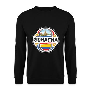 Riohacha Colombie Drapeau Badge Voyage Souvenir Timbre - Sweat-shirt Unisexe - noir - Devant - Alina (178cm) & Michal (187cm)