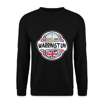 Warrington UK Vereinigtes Königreich Flagge Reisesouvenir - Unisex Pullover - Schwarz - Vorne - Alina (178cm) & Michal (187cm)