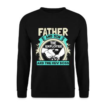 Père & Fils Nouveau-né Papa - Sweat-shirt Unisexe - noir - Devant - Alina (178cm) & Michal (187cm)