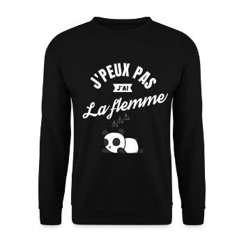 J'Peux Pas J'Ai La Flemme - Sweat-shirt Unisexe - noir - Devant - Alina (178cm) & Michal (187cm)