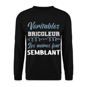 Véritable bricoleur niveau - Sweat-shirt Unisexe - noir - Devant - Alina (178cm) & Michal (187cm)