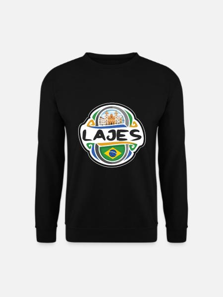 Lajes Brasilien Flagge Abzeichen Reise Souvenir Briefmarke - Unisex Pullover - Schwarz