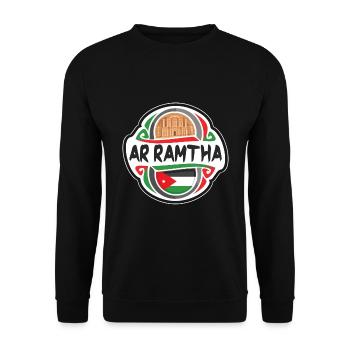 Ar Ramtha Jordan Flagge Abzeichen Reise Souvenir Stempel - Unisex Pullover - Schwarz - Vorne - Alina (178cm) & Michal (187cm)