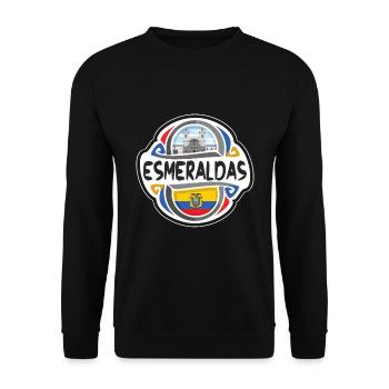 Esmeraldas Ecuador Flagge Reise Souvenir Abzeichen Stam - Unisex Pullover - Schwarz - Vorne - Alina (178cm) & Michal (187cm)