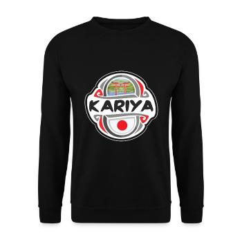 Kariya Japon Drapeau Badge Souvenir de Voyage Timbre - Sweat-shirt Unisexe - noir - Devant - Alina (178cm) & Michal (187cm)