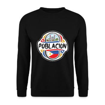 Poblacion Philippines Drapeau Voyage Souvenir Badge S - Sweat-shirt Unisexe - noir - Devant - Alina (178cm) & Michal (187cm)