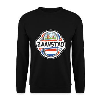 Zaanstad Netherlands Flag Travel Souvenir Badge St - Unisex Sweatshirt - black - Front - Alina (178cm) & Michal (187cm)