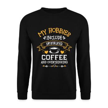 Kaffeebohne Tasse Müdigkeit Trinken - Unisex Pullover - Schwarz - Vorne - Alina (178cm) & Michal (187cm)
