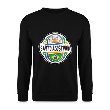 Santo Agostinho Brasilien Flagge Reise Souvenir Abzeichen - Unisex Pullover - Schwarz - Vorne - Alina (178cm) & Michal (187cm)