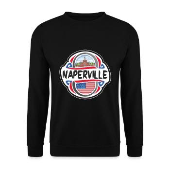 Naperville USA Flagge Reisesouvenir - Unisex Pullover - Schwarz - Vorne - Alina (178cm) & Michal (187cm)