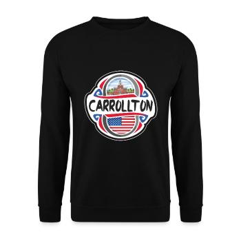 Carrollton USA Flagge Reisesouvenir - Unisex Pullover - Schwarz - Vorne - Alina (178cm) & Michal (187cm)