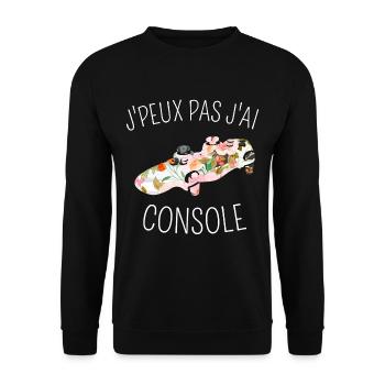 J Peux Pas J Ai Console - Sweat-shirt Unisexe - noir - Devant - Alina (178cm) & Michal (187cm)