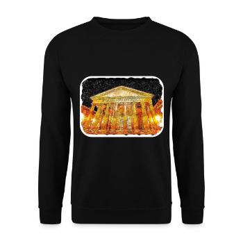 Rom Italien Aquarell Skizze Handgezeichnetes Gemälde - Unisex Pullover - Schwarz - Vorne - Alina (178cm) & Michal (187cm)