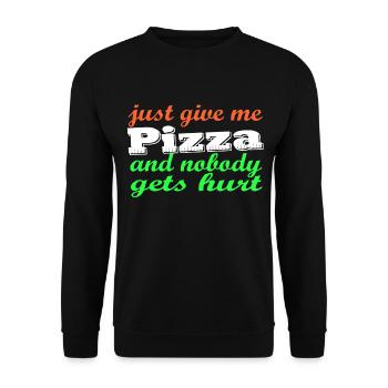 pizza mal - Sweat-shirt Unisexe - noir - Devant - Alina (178cm) & Michal (187cm)