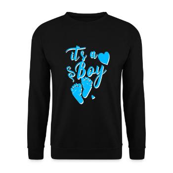 it s a boy 04 - Unisex Pullover - Schwarz - Vorne - Alina (178cm) & Michal (187cm)